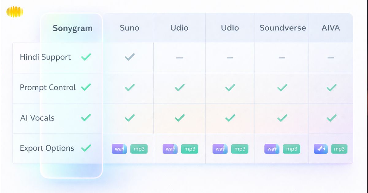 Sonygram vs Other AI Song Generators
